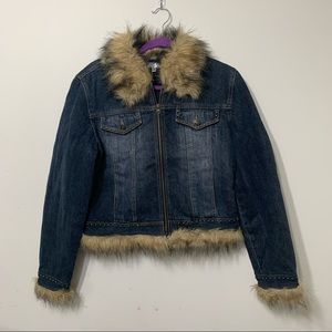Denim & Fur Jean Jacket Cropped (M)